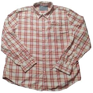 CALVIN KLEIN JEANS Cream Red‎ Plaid Cotton Button Shirt - Men Size 2XL